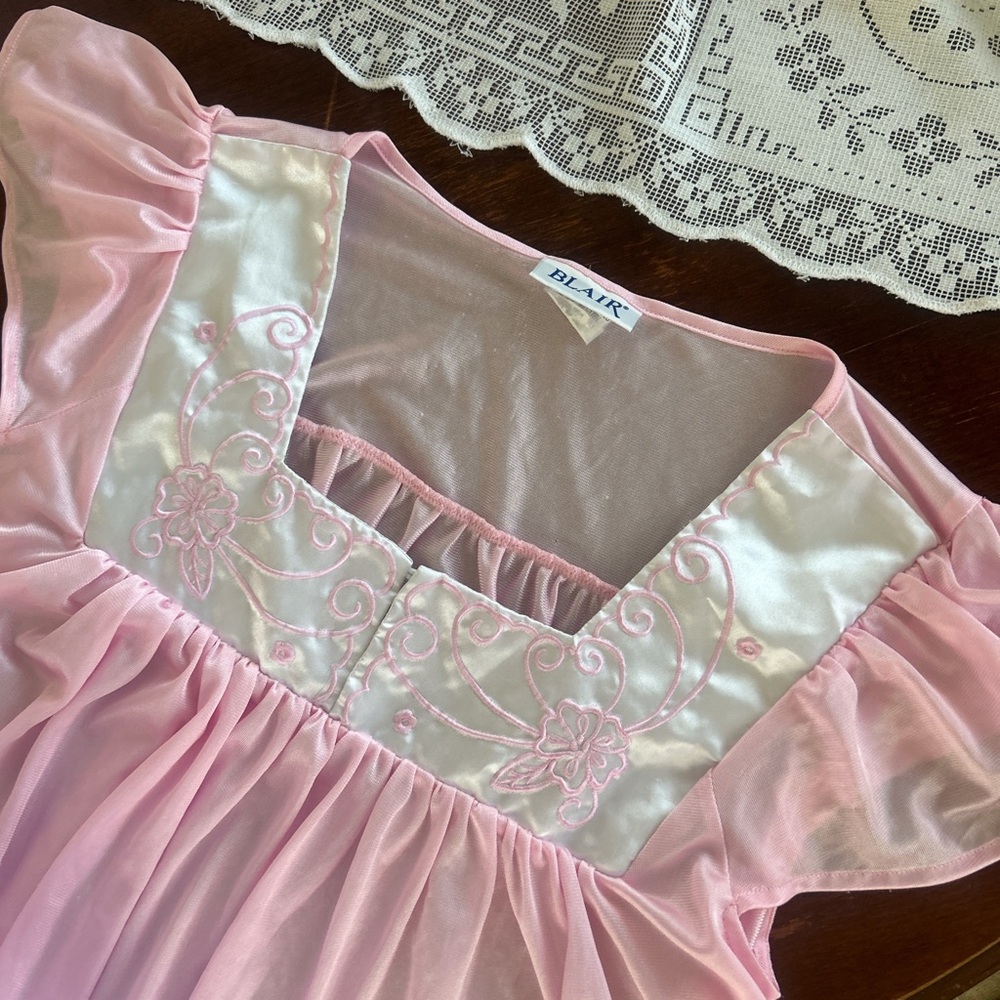 vintage 60s nylon pink nightgown size large